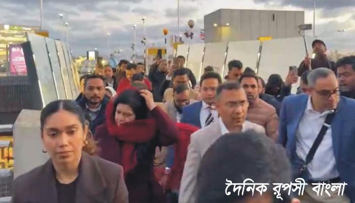 দেশের পথে হিথ্রো বিমানবন্দরে তারেক রহমান