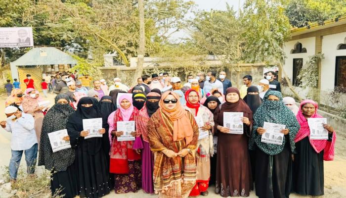 খন্দকার মোশাররফ হোসেনের পক্ষে পুত্রবধূর   গণসংযোগে ভোটারদের ব্যাপক সাড়া