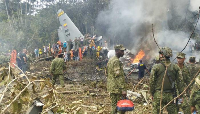 কলম্বিয়ায় সামরিক বিমান বিধ্বস্ত হয়ে নিহত ৬৬