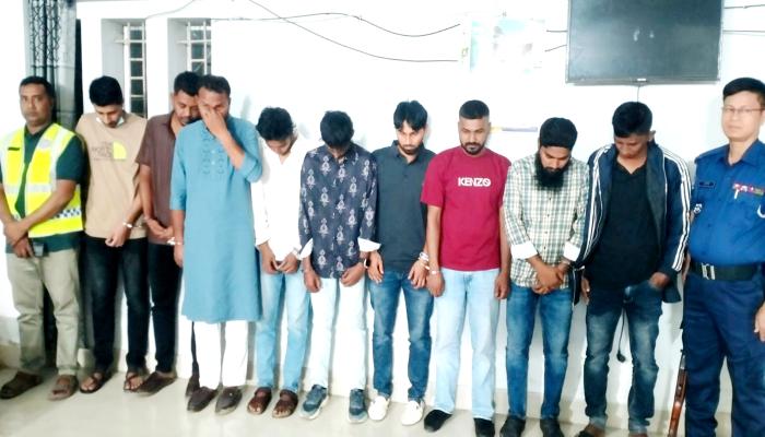 বুড়িচংয়ে ৯ মাদকসেবী   গ্রেফতার, জেল   হাজতে প্রেরণ