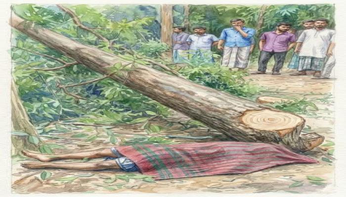 হোমনায় গাছ কাটতে গিয়ে  একজন মর্মান্তিক মৃত্যু