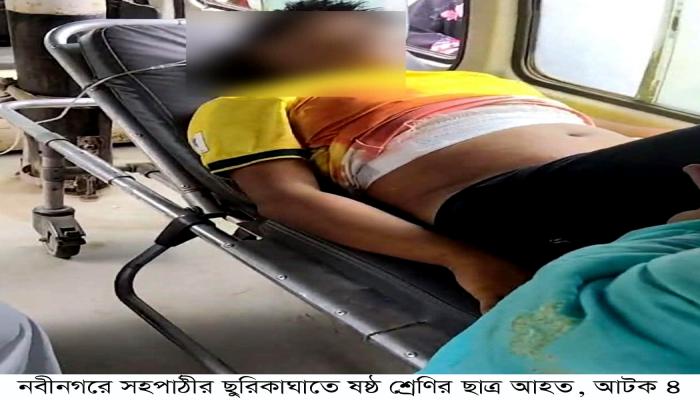 নবীনগরে সহপাঠীর  ছুরিকাঘাতে ষষ্ঠ  শ্রেণির ছাত্র আহত,    আটক ৪
