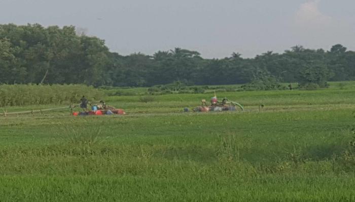 হোমনায় অবৈধ শ্যালো মেশিন দিয়ে কৃষিজমি থেকে বালু বিক্রির অভিযোগ