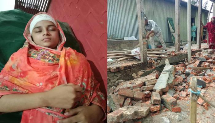ব্রাহ্মণপাড়ায় রাস্তা নির্মাণকে কেন্দ্র  করে বাড়িঘর ভাঙচুর ও হামলা  নারী ও শিশুসহ আহত ৩